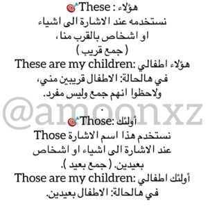 الفرق بين This,That – These ,Those